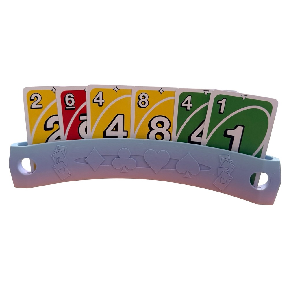 Playing Card Holder Blue Purple Gradient 3D Printed Kids OS